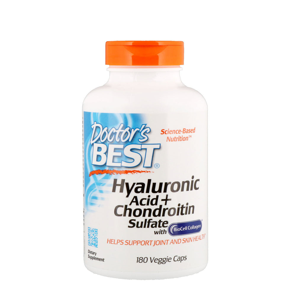Doctor's Best, hyaluronzuur + chondroïtinesulfaat, 180 vegetarische capsules