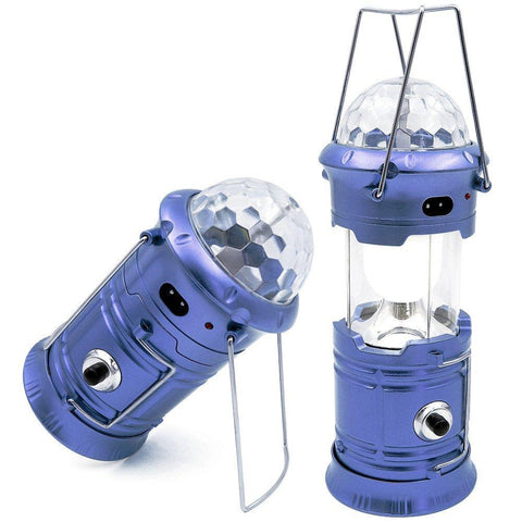 Solar Camping Lantern 3-in-1 LED Party Disco Light Rechargeable Portable Flashlight For Hiking Camping Tent Emergency Lighting