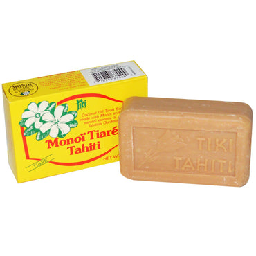 Monoï Tiare Tahiti, Savon à l'huile de noix de coco, parfumé au tiaré (gardénia), 4,55 oz (130 g)