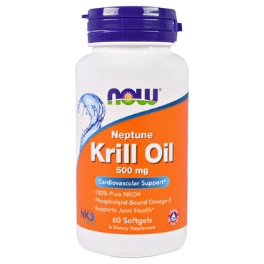 Now Foods, Aceite de krill Neptuno, 500 mg, 60 cápsulas blandas