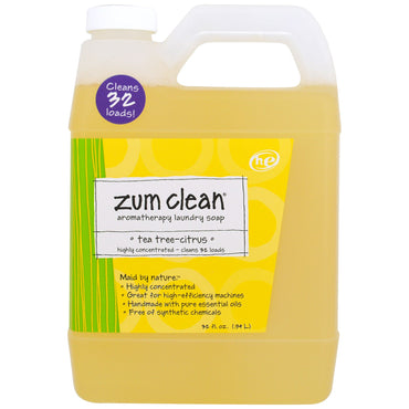 Indigo Wild, Zum Clean, jabón para lavar ropa con aromaterapia, árbol de té y cítricos, 32 fl oz (0,94 L)
