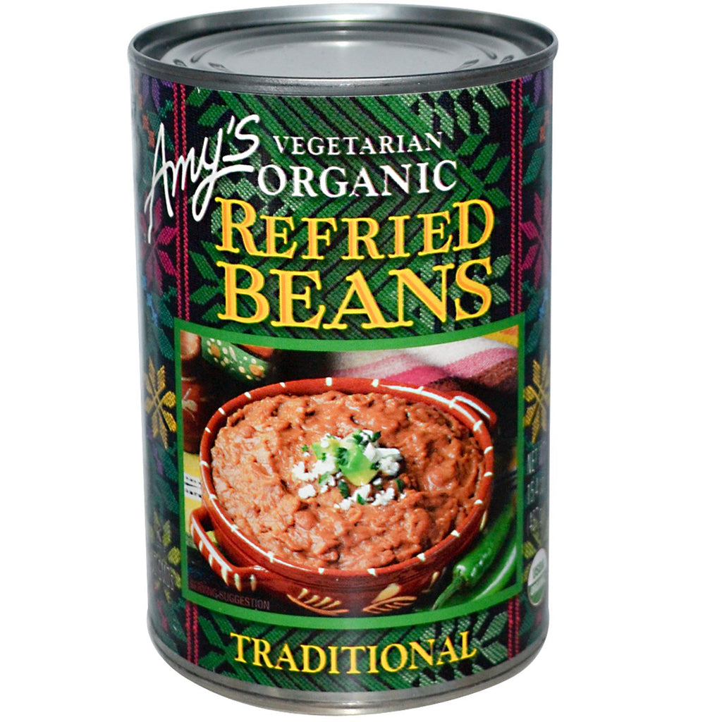 Amy's, Vegetariske Refried Beans, Traditionelle, 15,4 oz (437 g)