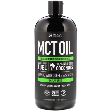 Ricerca sportiva, olio MCT, non aromatizzato, 32 fl oz (946 ml)