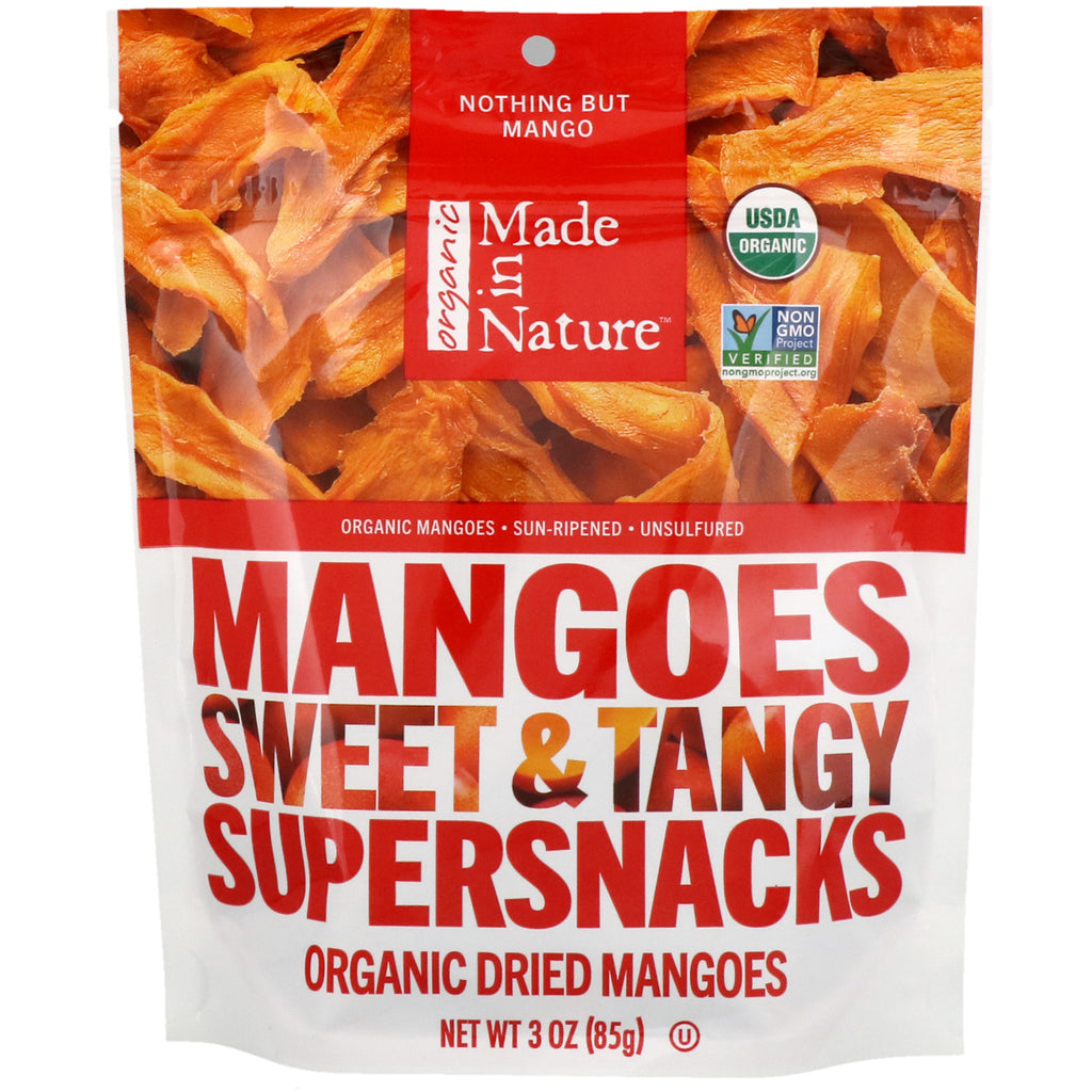 Made in Nature, Supersnacks sucrés et piquants à la mangue séchée, 3 oz (85 g)