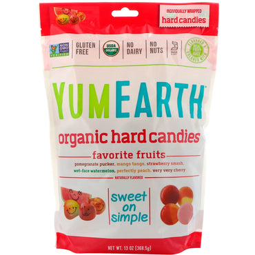 YumEarth, حلوى صلبة، الفواكه المفضلة، 13 أونصة (368.5 جم)