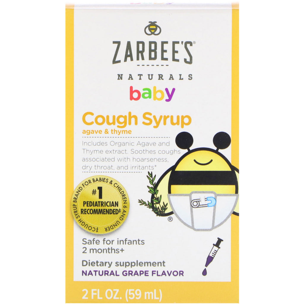 Zarbee's Baby Cough Sirap Natural Grape Flavor 2 fl oz (59 ml)