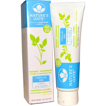Nature's Gate, Natural Toothpaste, Flouride and Carrageenan Free, Creme de Mint, 6 oz (170 g)