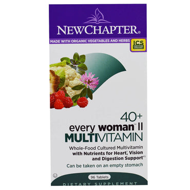 New Chapter, 40+ Every Woman II, multivitamínico, 96 comprimidos