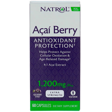 Natrol, AcaiBerry, Protection antioxydante, 1 200 mg, 60 gélules