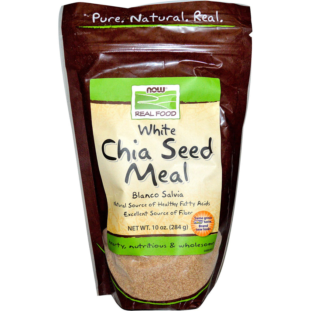 Now Foods, Prawdziwe jedzenie, Mączka z białych nasion chia, 10 uncji (284 g)