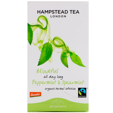 Hampstead Tea, , Peppermint & Spearmint, 20 Sachets, 1.06 oz (30 g)