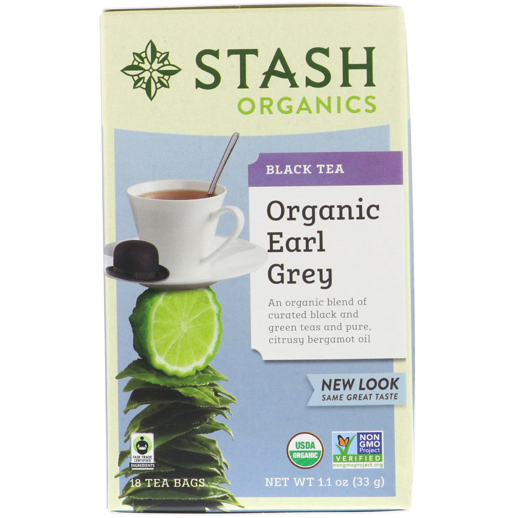 Stash Tea, Chá Preto, Earl Grey, 18 Saquinhos de Chá, 33 g (1,1 oz)
