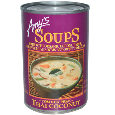 Amy's, Soupes, Tom Kha Phak, noix de coco thaïlandaise, 14,1 oz (400 g)