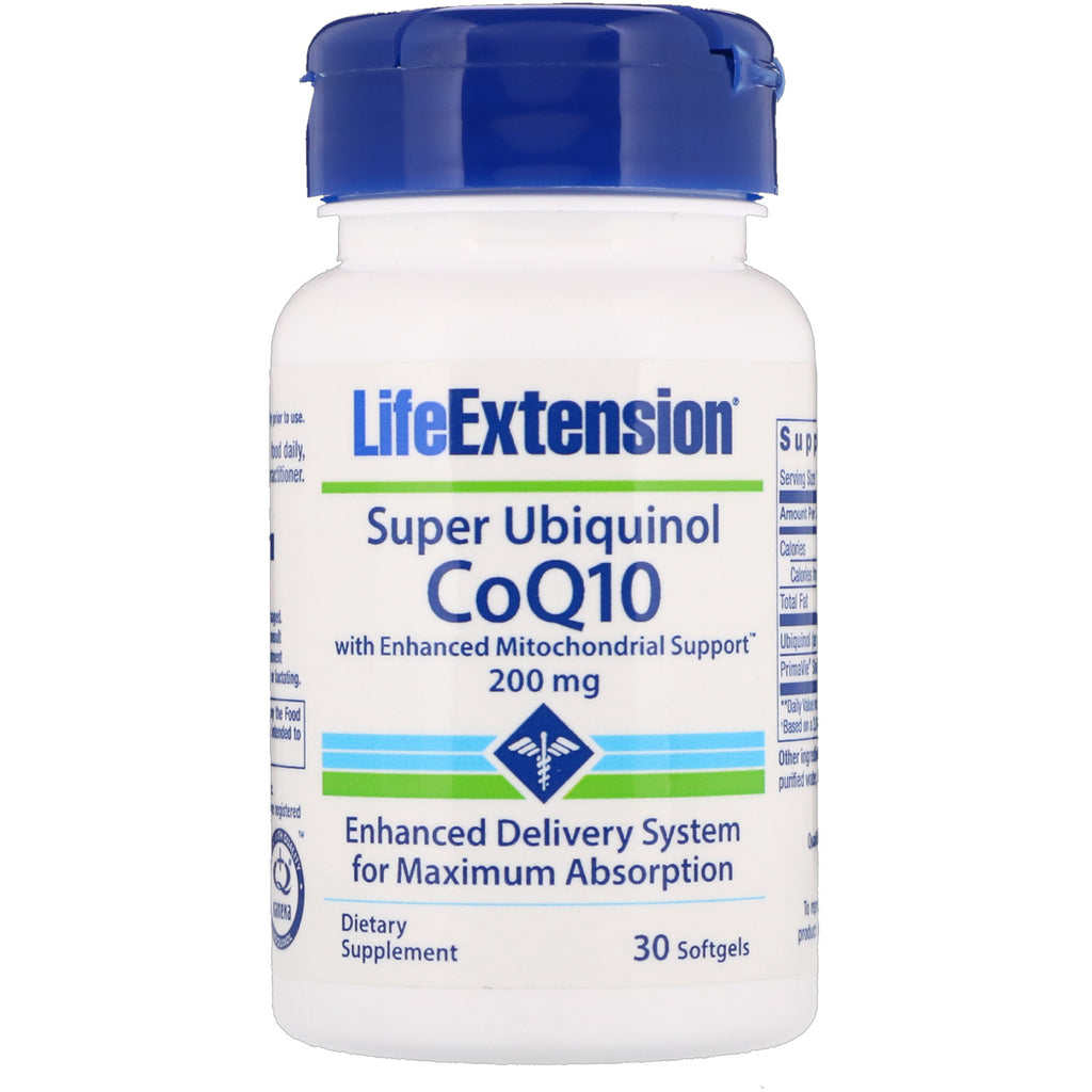 הארכת חיים, Super Ubiquinol CoQ10, 200 מ"ג, 30 סופטג'לים