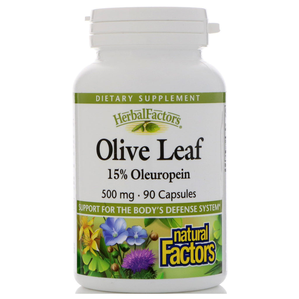 Natural Factors, Olive Leaf, 500 mg, 90 Capsules