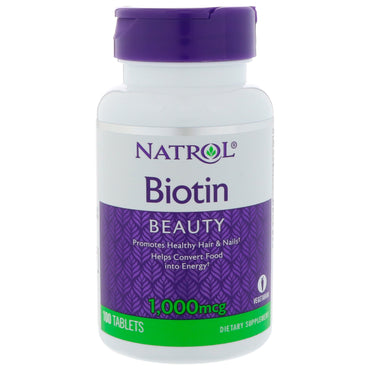 Natrol, biotina, 1000 mcg, 100 tabletas