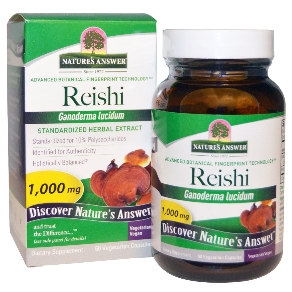 Naturens svar, Reishi, standardisert urteekstrakt, 1000 mg, 60 vegetariske kapsler