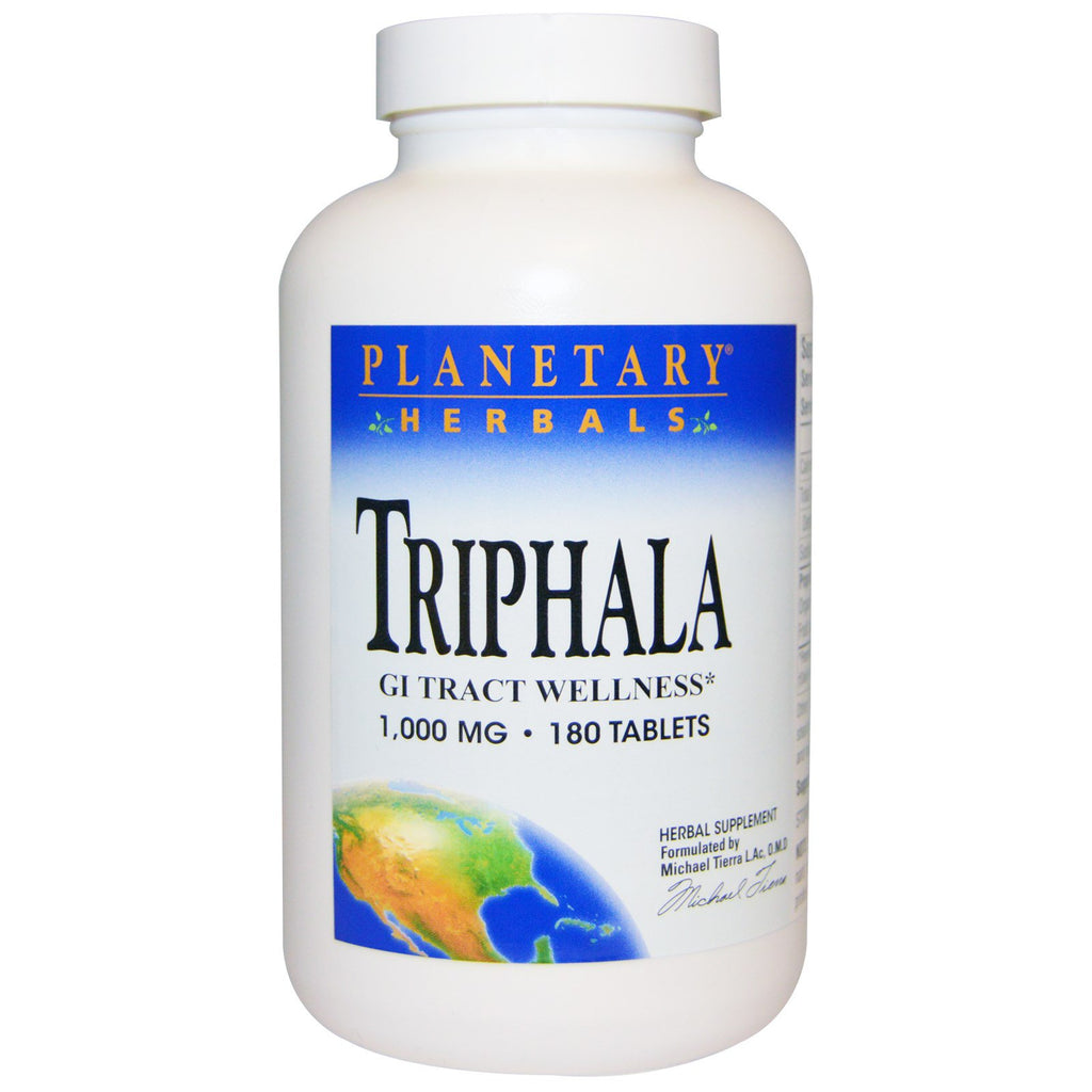 Planetary Herbals, Triphala, GI Tract Wellness, 1000 mg, 180 tabletek