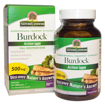 Nature's Answer, Burdock, Full Spectrum Herb, 500 mg, 90 Vegetarian Capsules