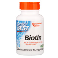 Doctor's Best, biotina, 10 000 mcg, 120 cápsulas vegetales