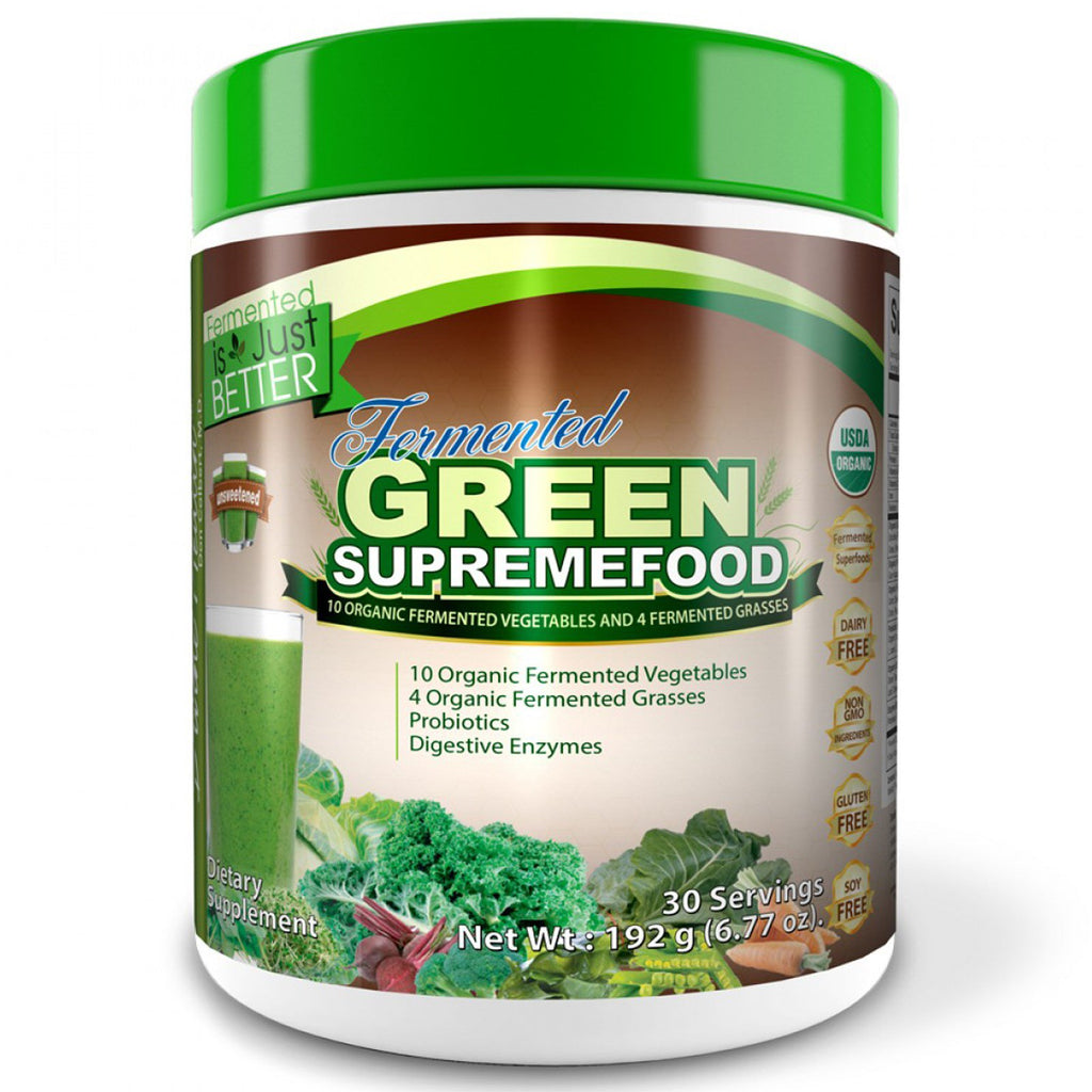 Gudomlig hälsa, fermenterad grön Supremefood, osötad, 6,77 oz (192 g)