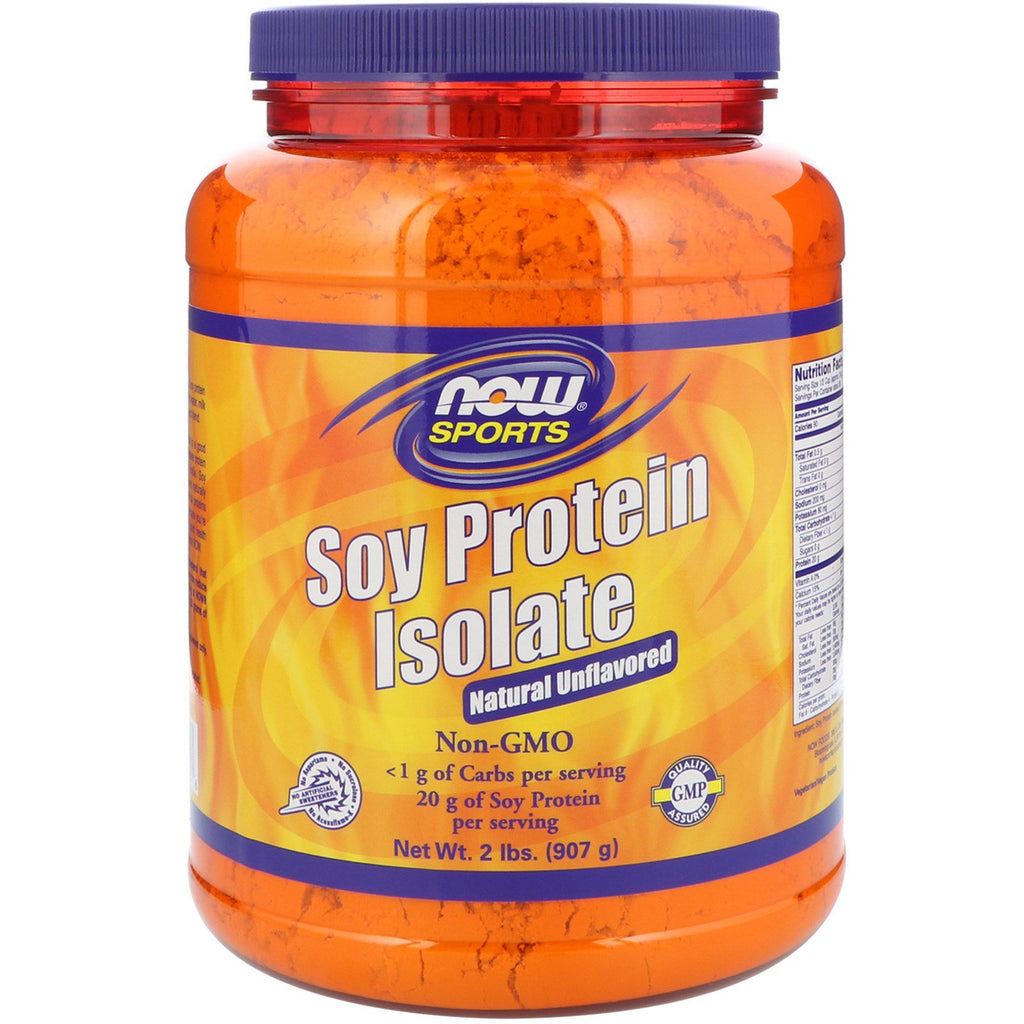 Now Foods, sport, izolat de proteine ​​din soia, fără aromă naturală, 2 lb (907 g)