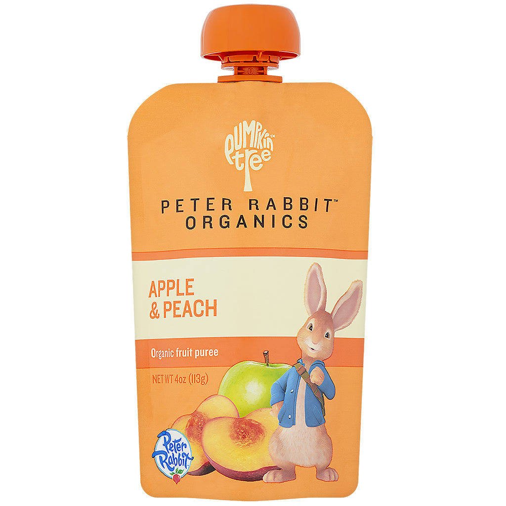Pumpkin Tree Snacks Peter Rabbit s  Fruit Puree Apple & Peach 4 oz (113 g)