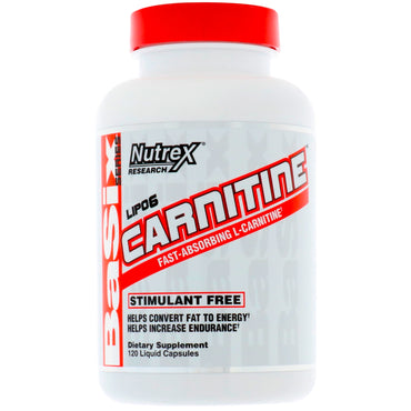 Nutrex Research、リポ-6 カルニチン、液体カプセル 120 個