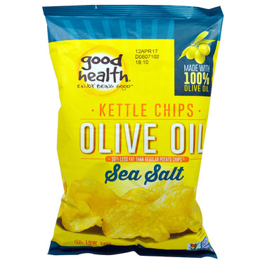 God helse, naturlig mat, chips i vannkoker, olivenolje, havsalt, 5 oz (141,7 g)