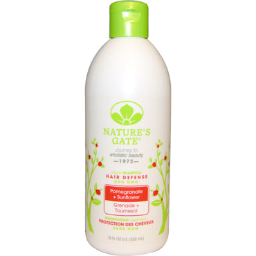 Nature's Gate, Shampoo, Hair Defense, Vegan, Pomegranate + Sunflower, 18 fl oz (532 ml)
