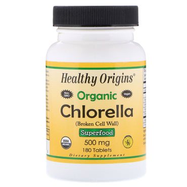 Healthy Origins, Chlorella, 500 mg, 180 tabletas