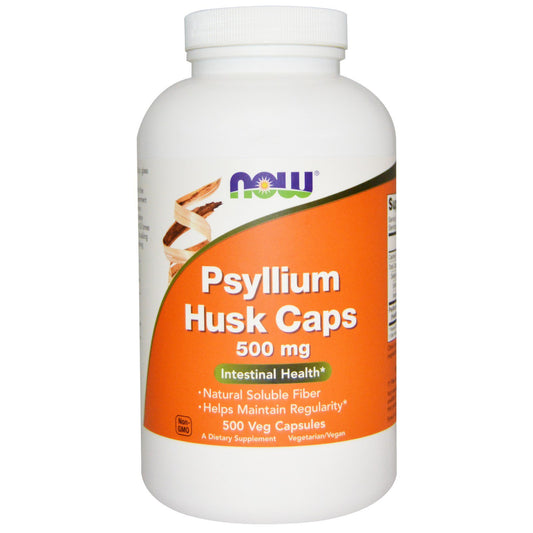 Now Foods, Cápsulas de cáscara de psyllium, 500 mg, 500 cápsulas vegetales