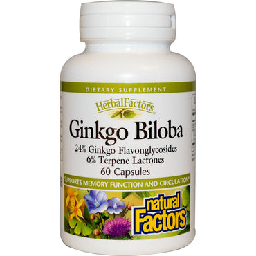 Factores naturales, Ginkgo Biloba, 60 cápsulas