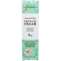 Out of Africa, Shea Butter Foot & Leg Cream, Peppermint Menthol & Tea Tree, 4 oz (118.3 ml)