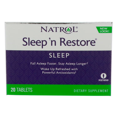 Natrol, Sleep 'n Restore, 20 tabletter