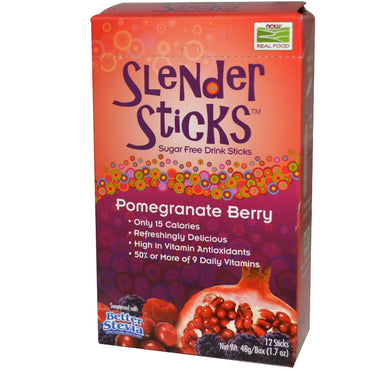 Now Foods, Real Food, Slender Sticks, Pomegranate Berry, 12 Sticks, 4 g Each