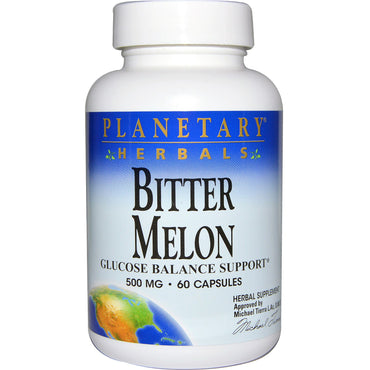 Planetary Herbals, Melon amer, Soutien à l'équilibre du glucose, 500 mg, 60 gélules