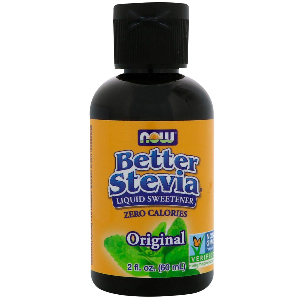 Now Foods, Stevia mai bună, îndulcitor lichid, original, 2 fl oz (60 ml)