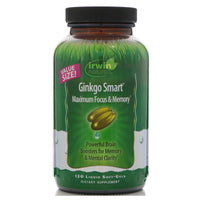 Irwin Naturals, Ginkgo Smart, Maximum Focus & Memory, 120 Liquid Soft-Gels