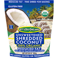 Edward & Sons, Let's Do , 100%  Unsweetened Shredded Coconut, Reduced Fat, 8.8 oz (250 g)