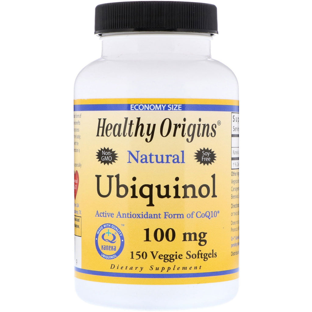 Healthy Origins, Ubiquinol, Kaneka Q+, 100 mg, 150 cápsulas blandas vegetales