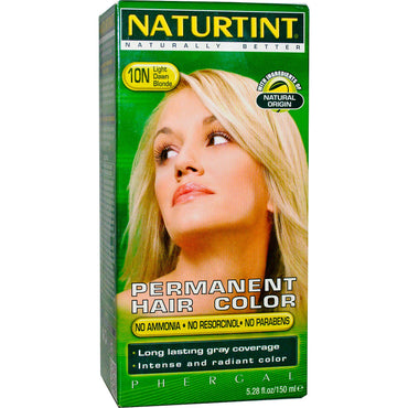 Naturtint, Tinte permanente para el cabello, Rubio claro amanecer 10N, 5,28 fl oz (150 ml)