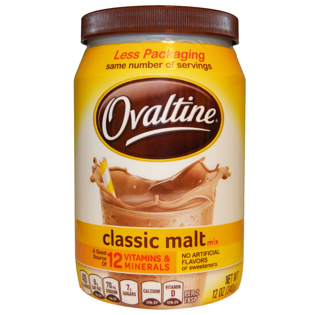 Ovaltine, Mistura Clássica de Malte, Sem Cafeína, 340 g (12 oz)