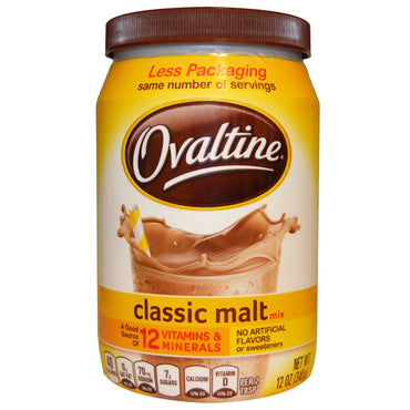 Ovaltine, Classic Malt Mix, bez kofeiny, 12 uncji (340 g)