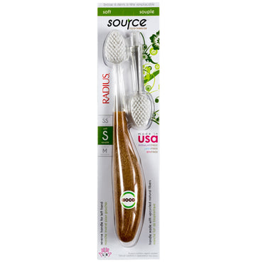 RADIUS, Source Toothbrush, Soft, 1 Toothbrush, w/ 1 Replacement Head