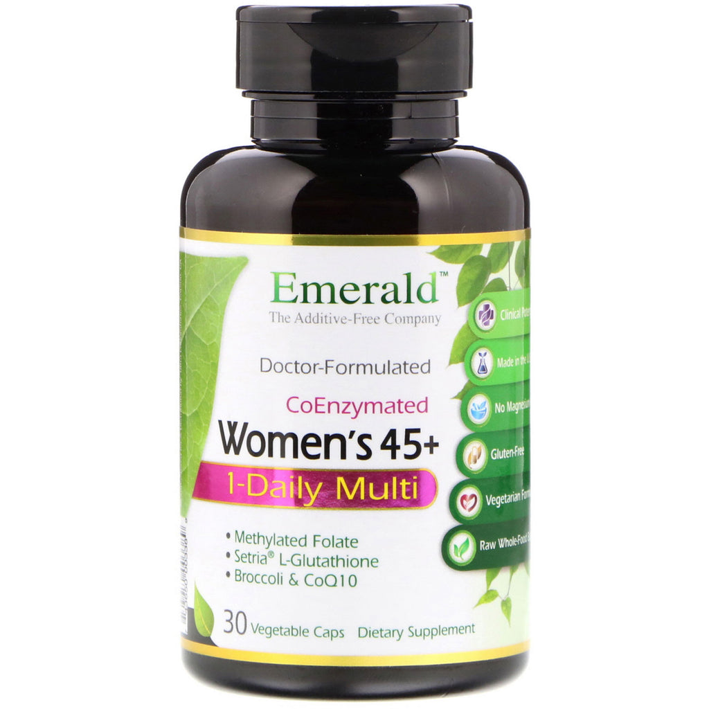 Emerald Laboratories, co-enzymerede kvinders 45+ 1-dages multi, 30 grøntsagskapsler