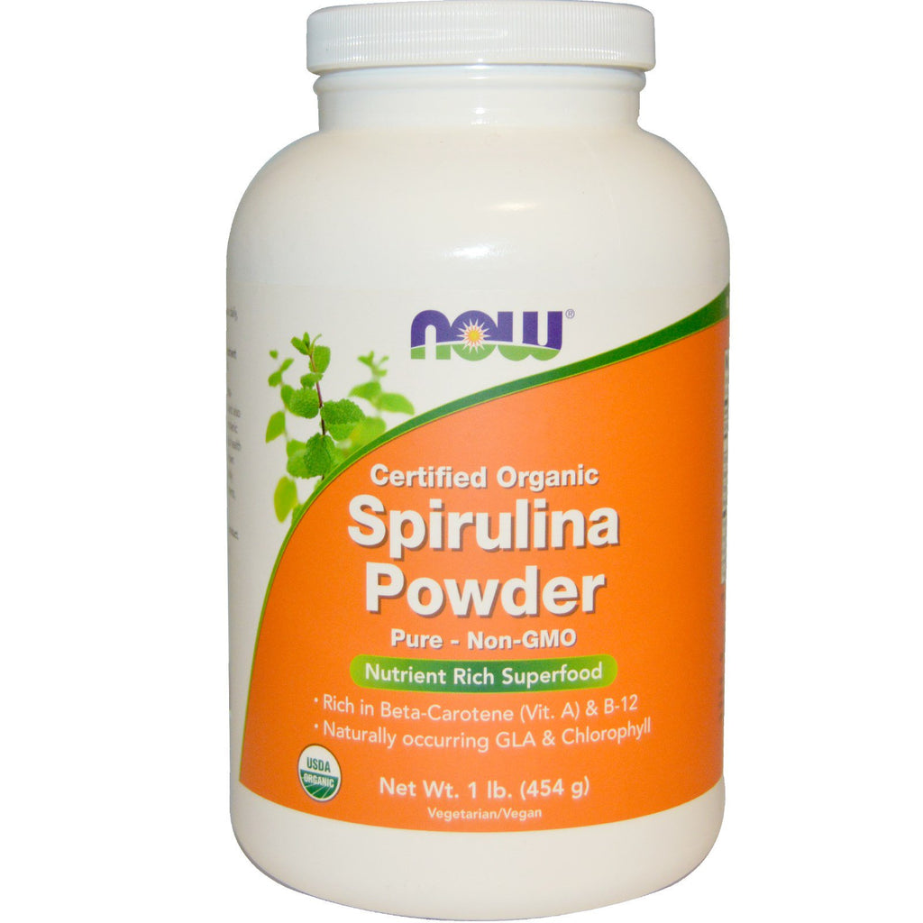 Now Foods, polvere di Spirulina certificata, 1 libbra (454 g)