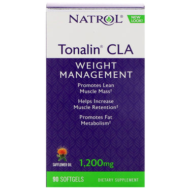 Natrol, Tonalin CLA, 잇꽃 오일, 1200 mg, 90 소프트젤