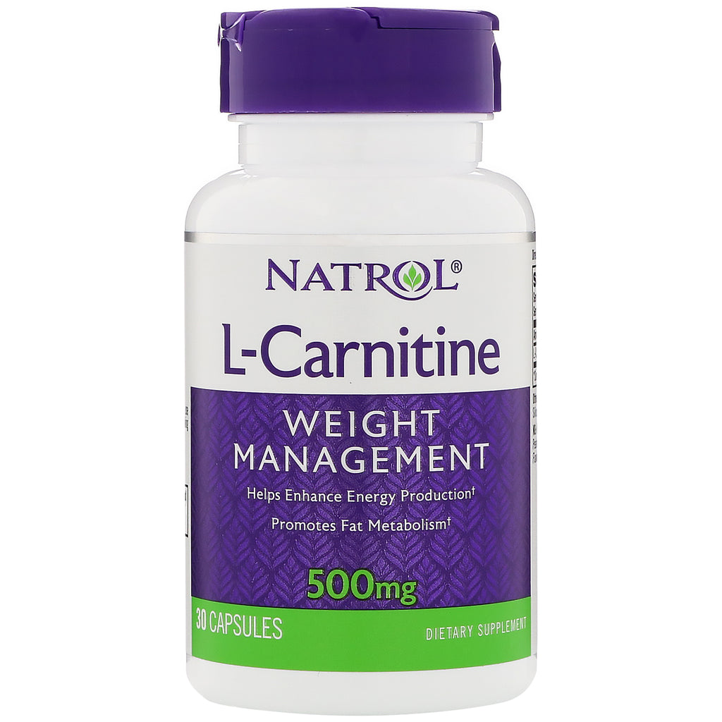 Natrol, L-Carnitină, 500 mg, 30 capsule