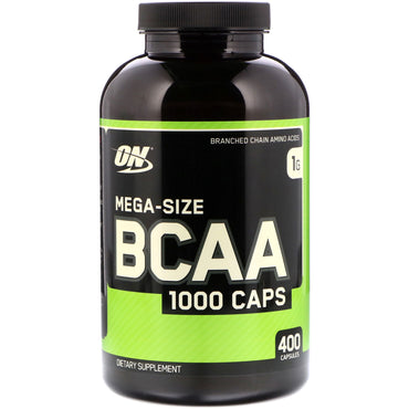 Optimum Nutrition, BCAA 1000 Cápsulas, Mega-Size, 1 g, 400 Cápsulas
